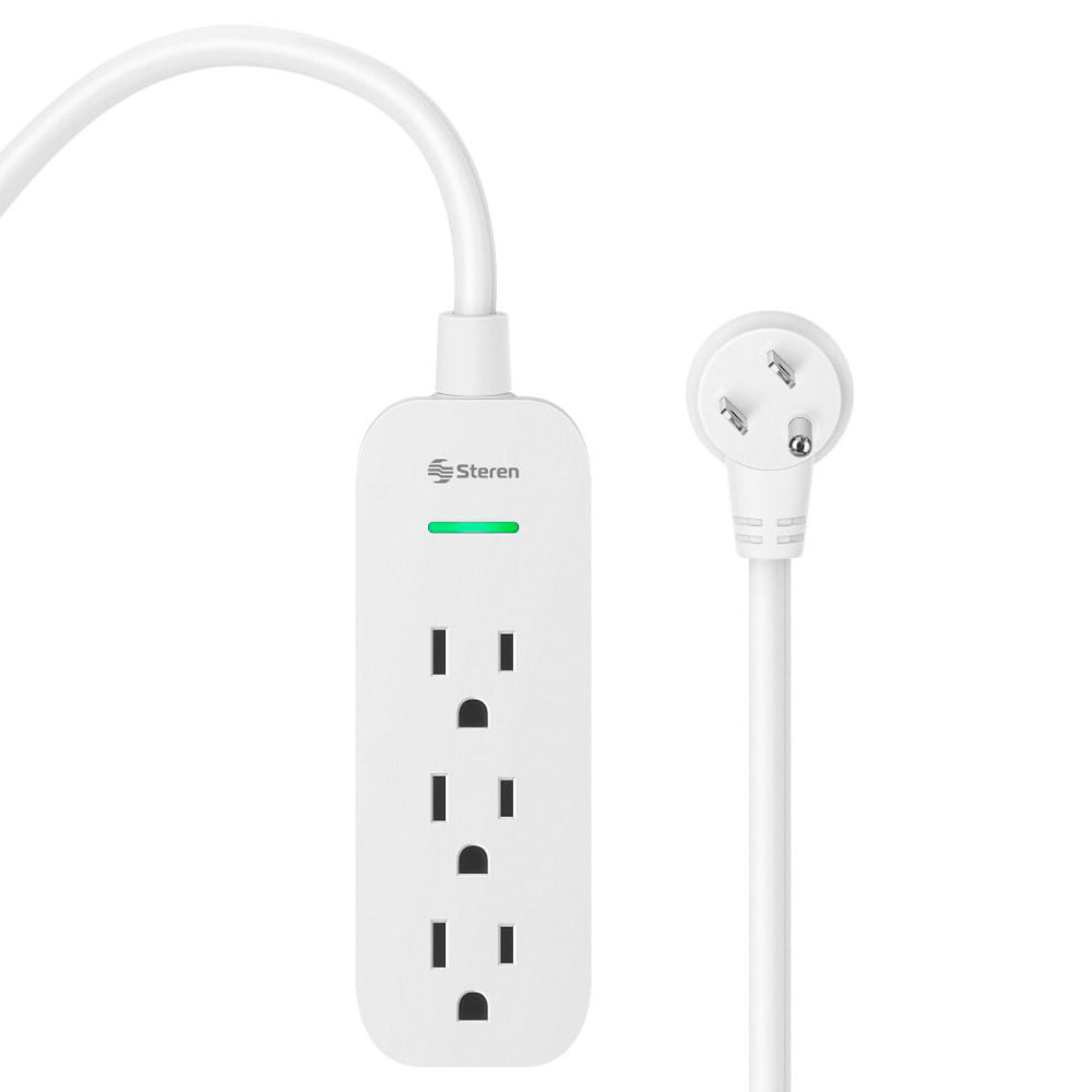 Regleta de 3 salidas con supresor de picos (85 J)