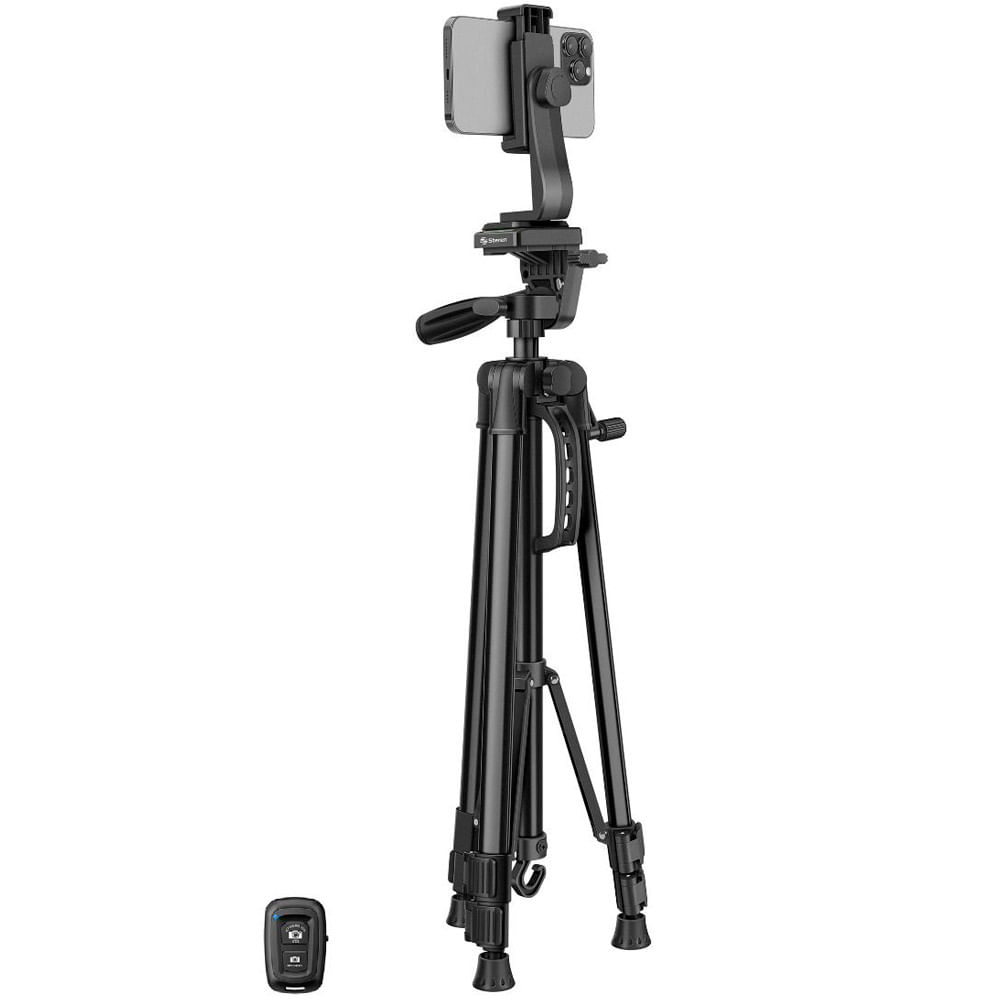 Tripié universal largo de aluminio con soporte para celular