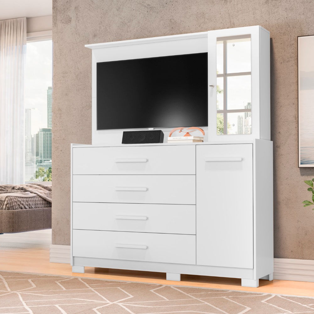 Gavetero con panel para TV de 43" Pulgadas 8 cajones 169 x 139 x 39