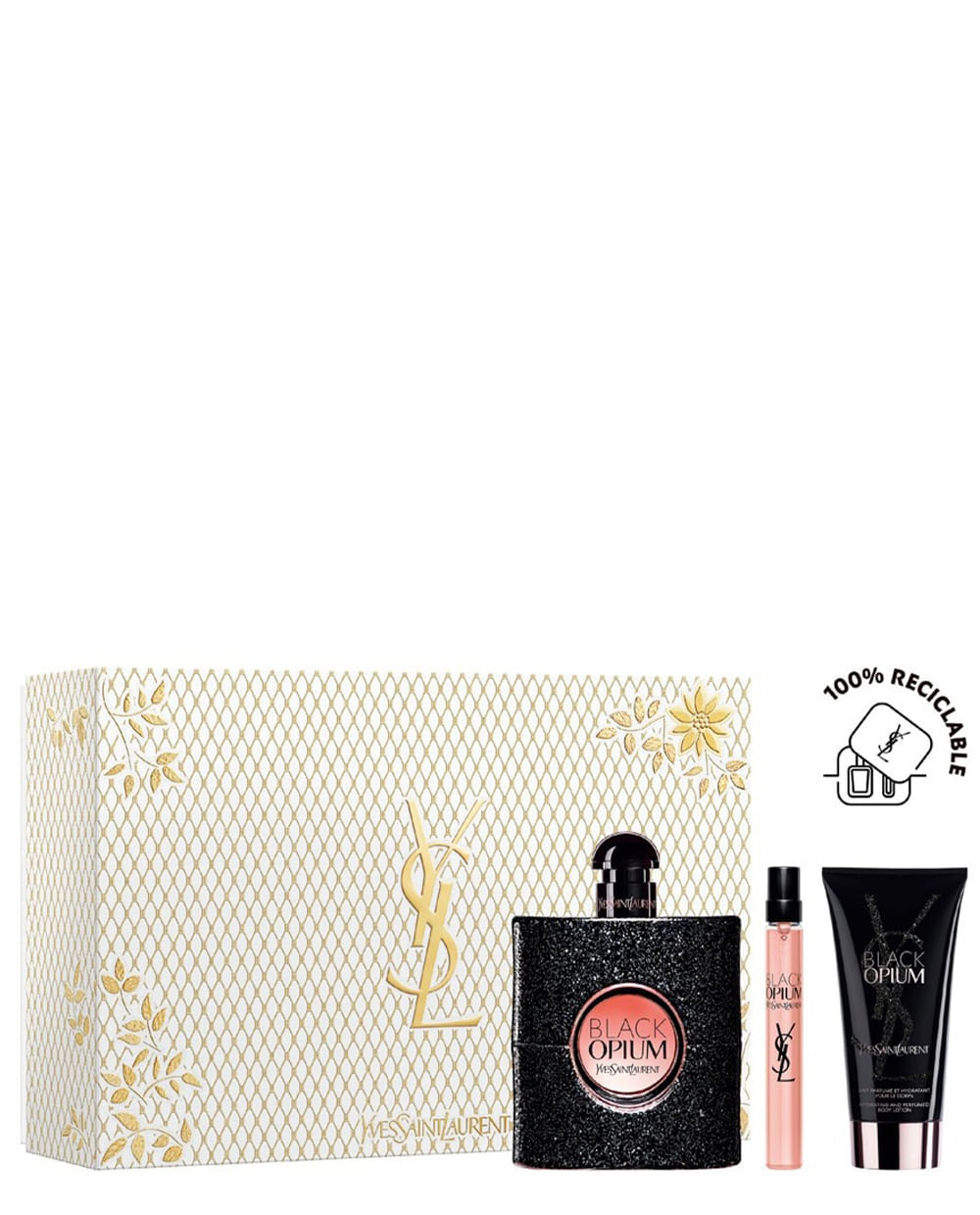 Set Black Opium Yves Saint Laurent Eau de Parfum Set mm25 black opium edp 90ml+gratis 10ml+bl50ml