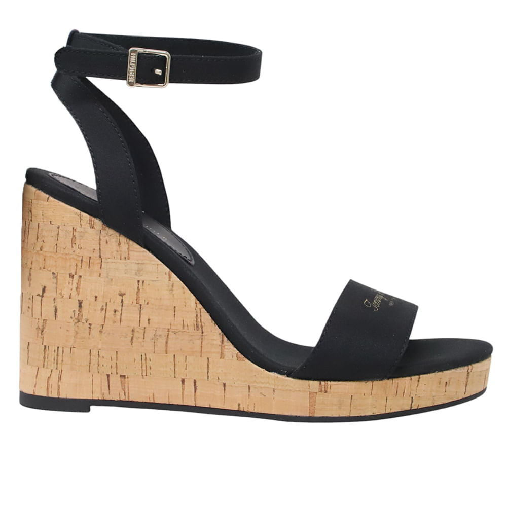 Sandalia casual Tommy Hilfiger color negro para mujer