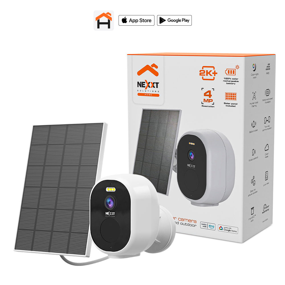 Cámara de seguridad smart para exterior Nexxt 2K con panel solar