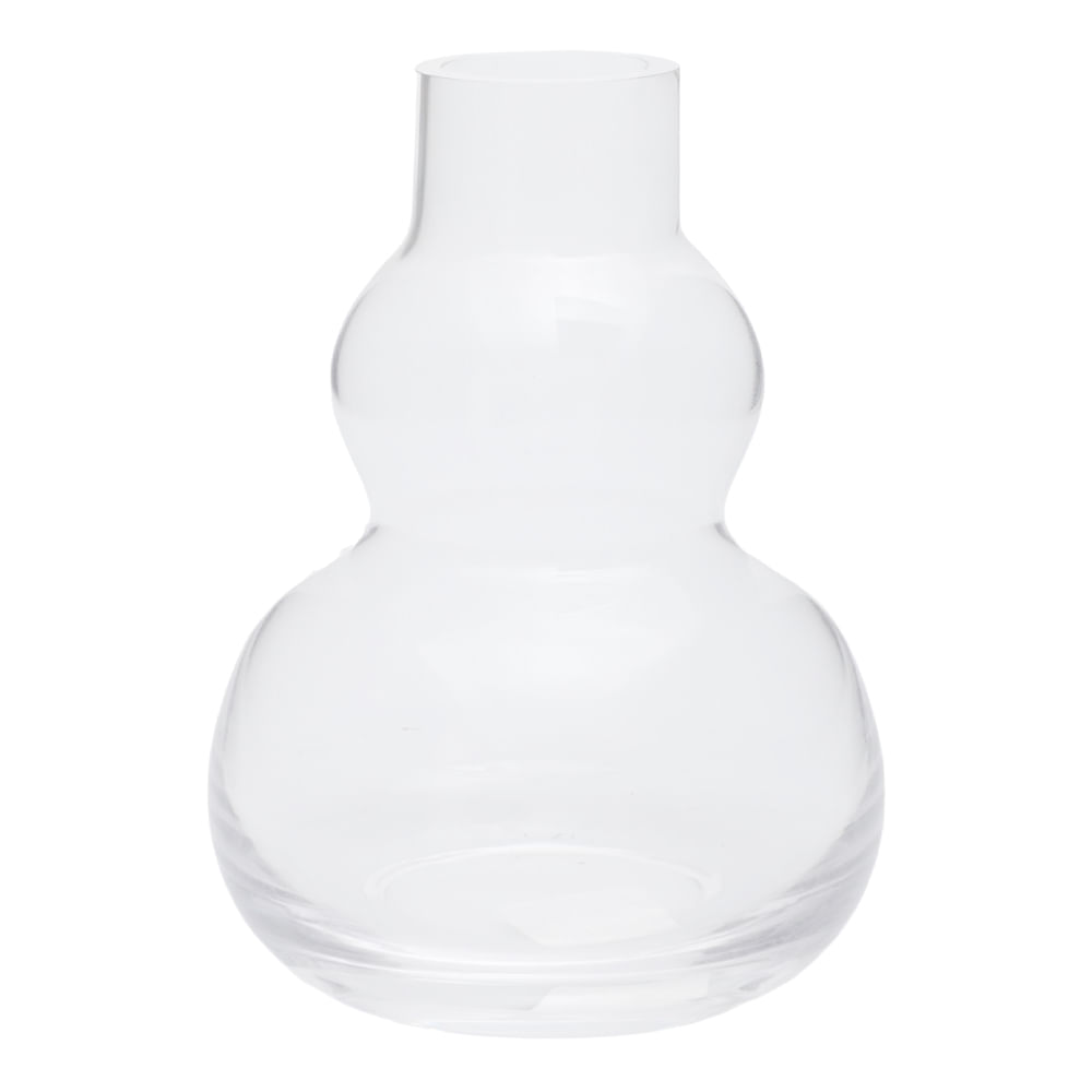 Florero de vidrio transparente geométrico 12x17 cm