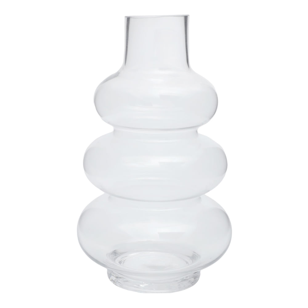 Florero de vidrio transparente geométrico 12x17 cm