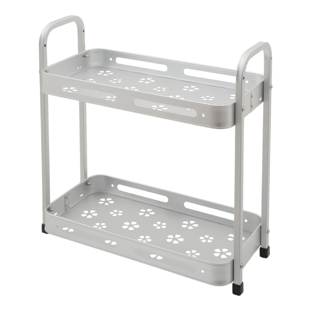 Organizador rectangular de 2 niveles para baño 34x35 cm