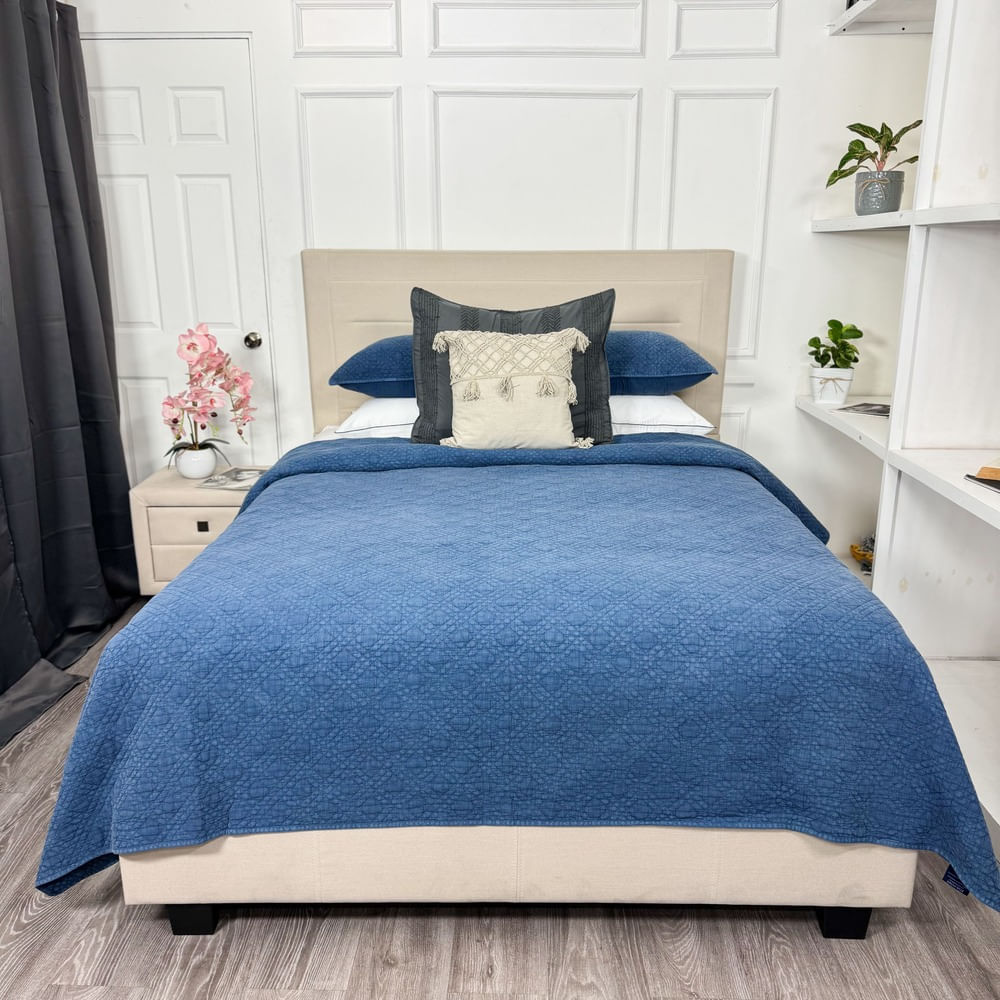 Cubrecama 100% Algodón Navy