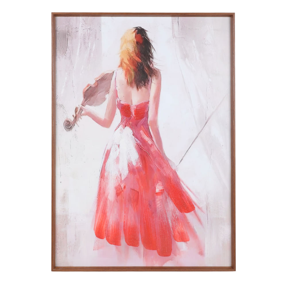 Cuadro decorativo dama con violín 50.5x70.5 cm
