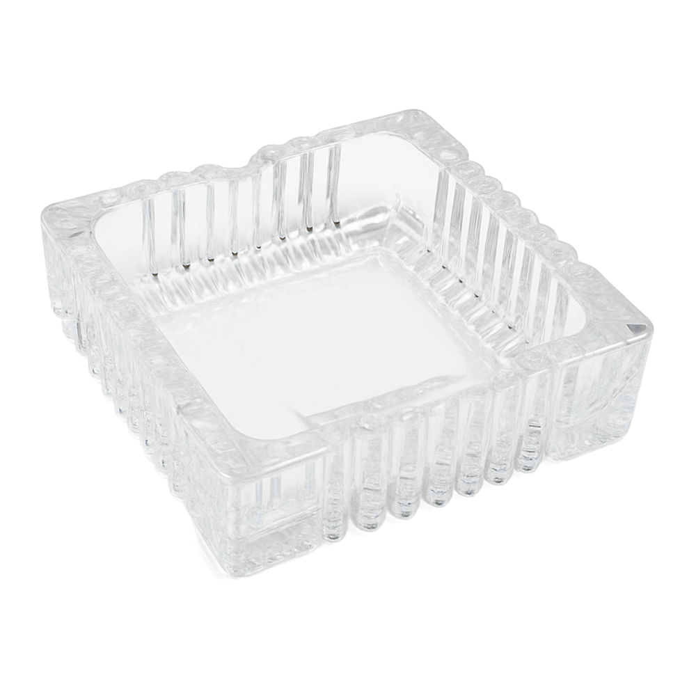 Cenicero cuadrado de vidrio 12x3.5 cm