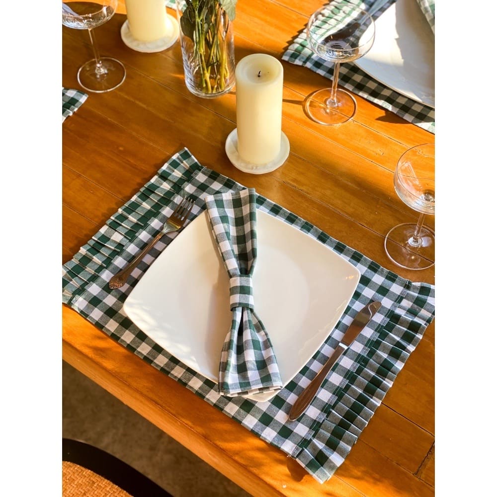 Set De 6 Servilletas De Tela "Quadri Verdi"