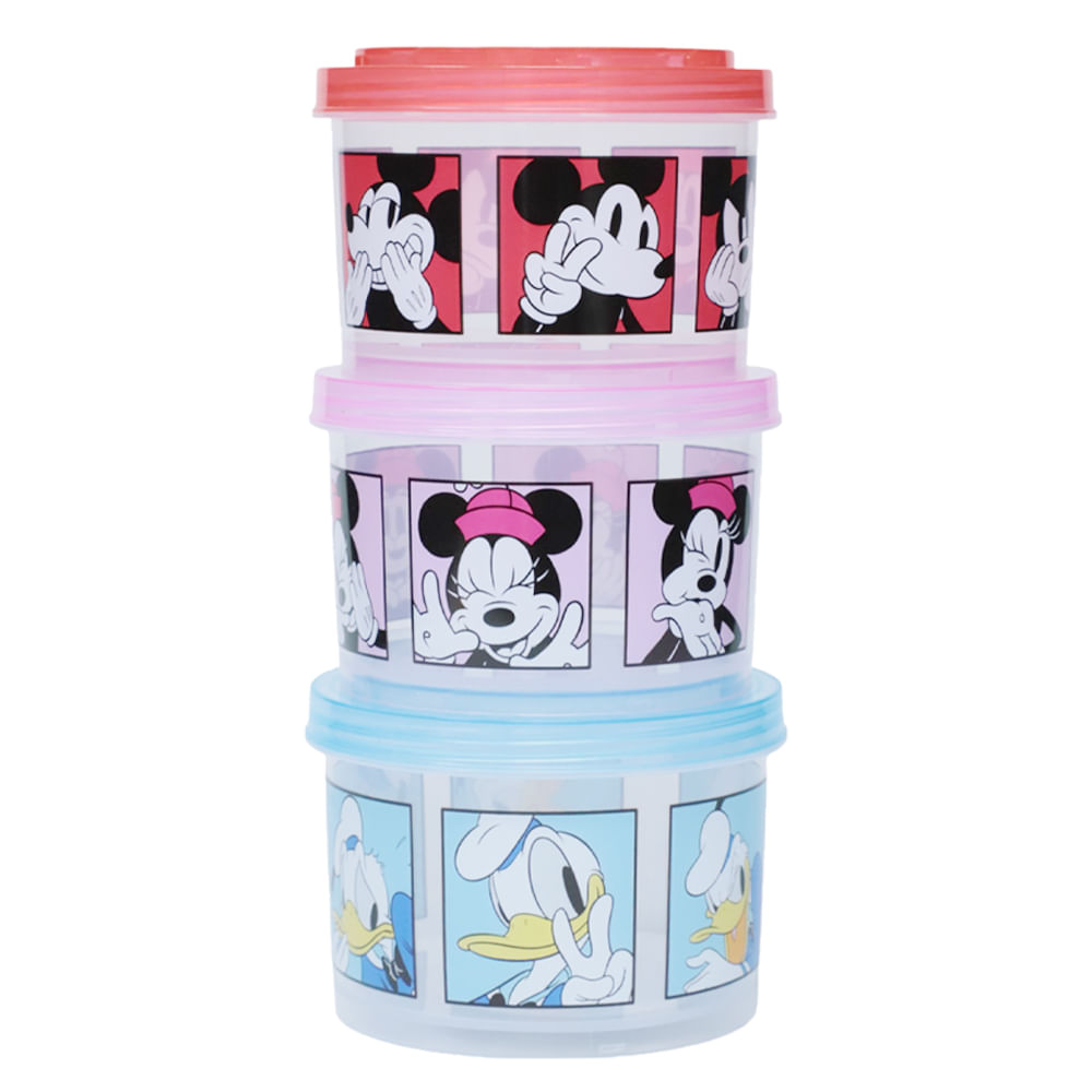 Set de recipientes apilables de plástico Disney 200 ml