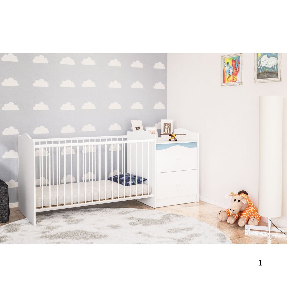 Cuna con Gavetero 2 Cajones (incluye colchoneta)