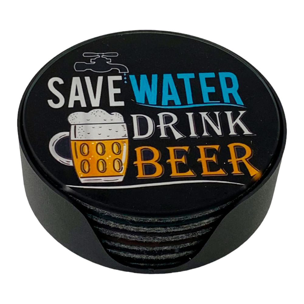 Set de portavasos siete piezas 10.5x10.5x3 cm