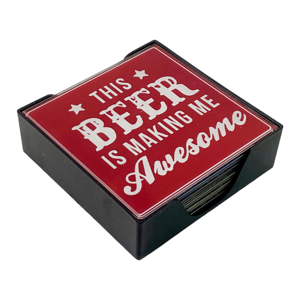 Set de portavasos siete piezas 10.5x10.5x3 cm