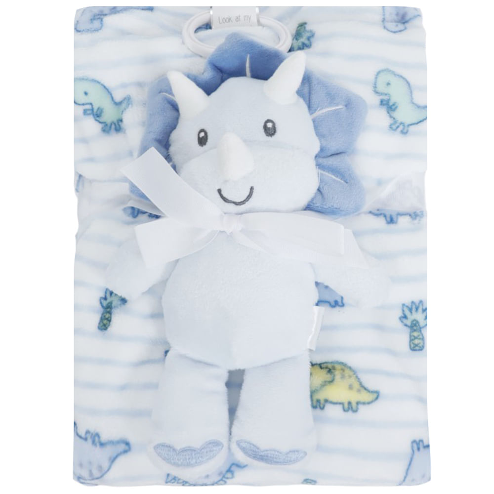 Frazada con estampado y juguete colgante