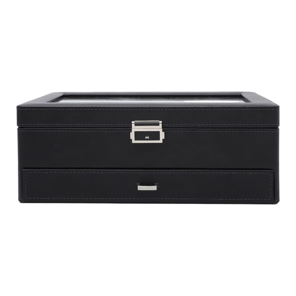 Joyero para relojes y joyas con compartimientos 34x19x13 cm