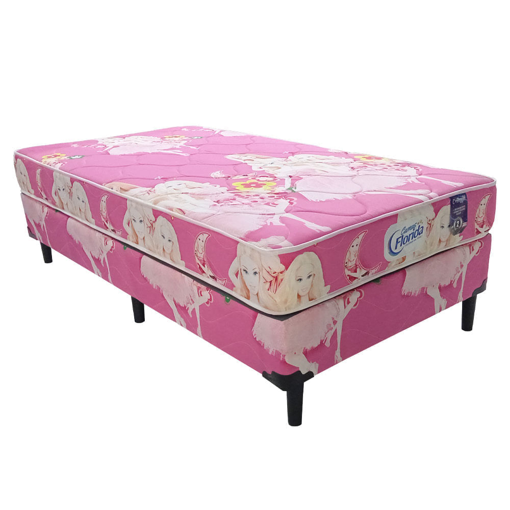 Cama Florida De Resorte Comfort Medio - Basic Infantil
