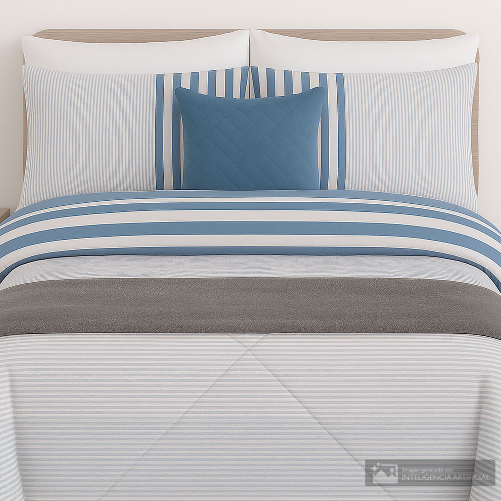 Edredón con estampado de líneas + frazada