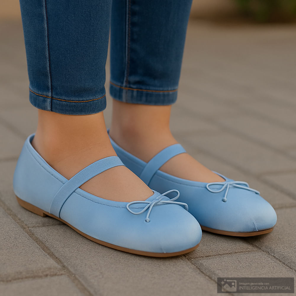 Zapato casual ballerina Sfera azul para niña