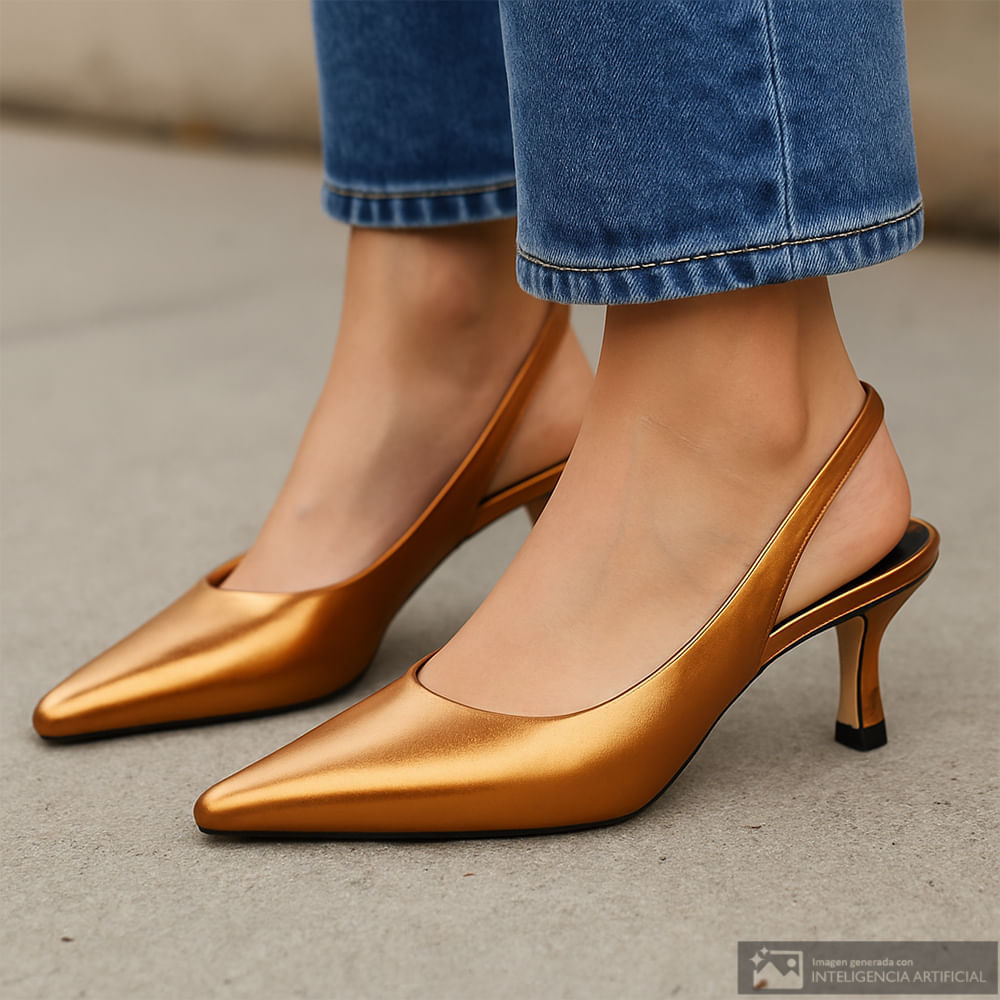 Zapato de vestir Sfera color dorado para mujer