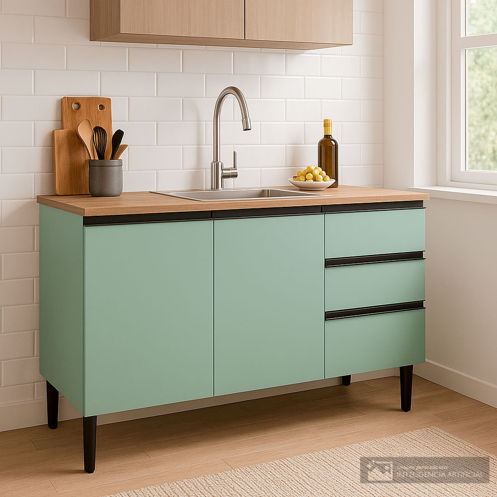 Mueble de cocina con Tapa 120cm Talharim 84 cm x 120 cm x 50.5 cm