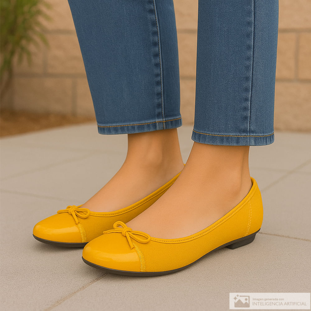 Zapato casual Orange color amarillo para dama