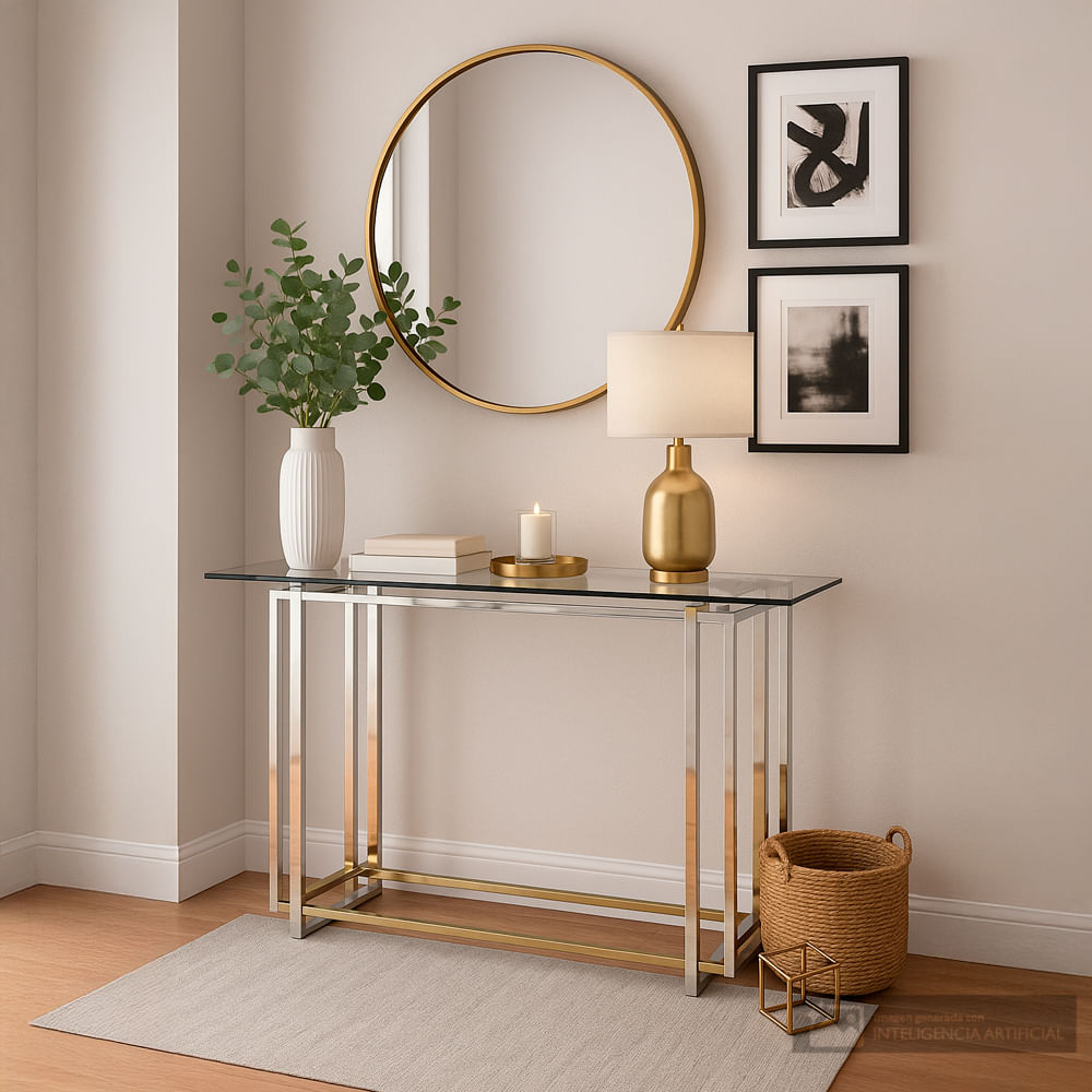 Mesa consola de vidrio
