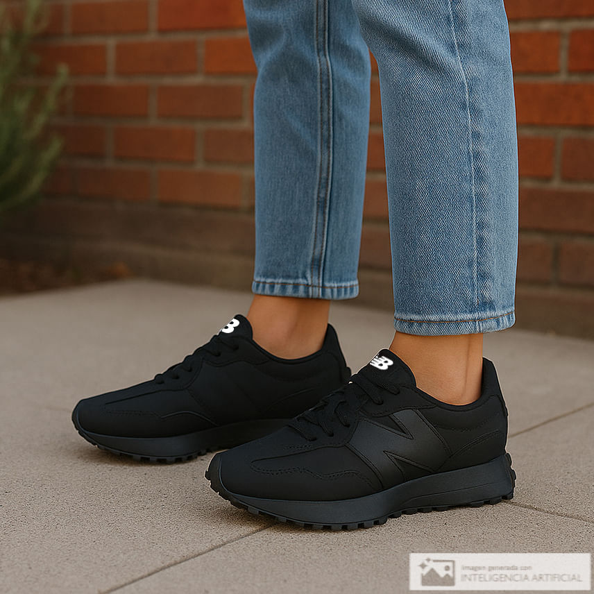 Zapato New Balance 327 casual negro para mujer