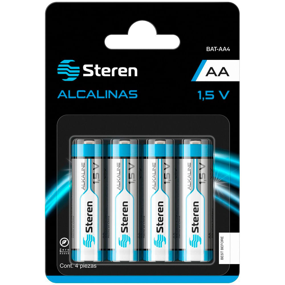 Baterías alcalinas AA 1.5v 4 pack
