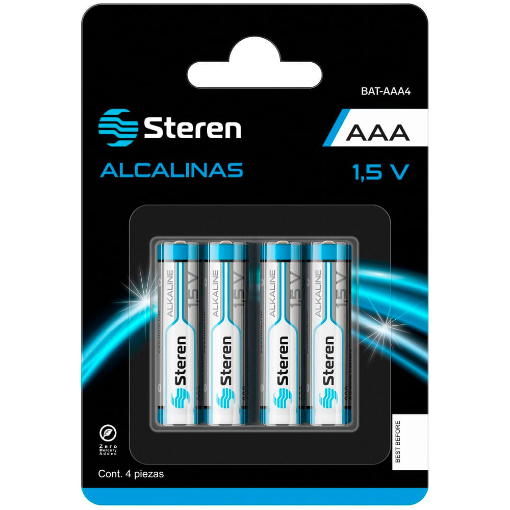 Baterías alcalinas AAA 1.5v 4 pack