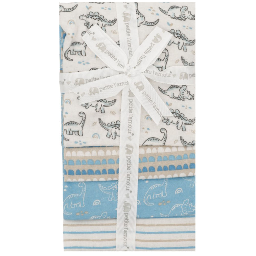 Set de 4 frazadas multicolor con estampado