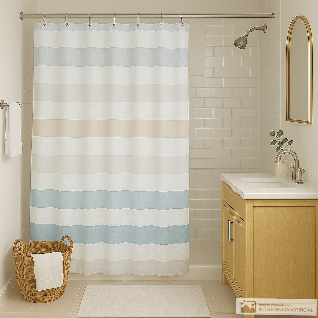 Cortina de poliéster estampada para baño 183x183 cm