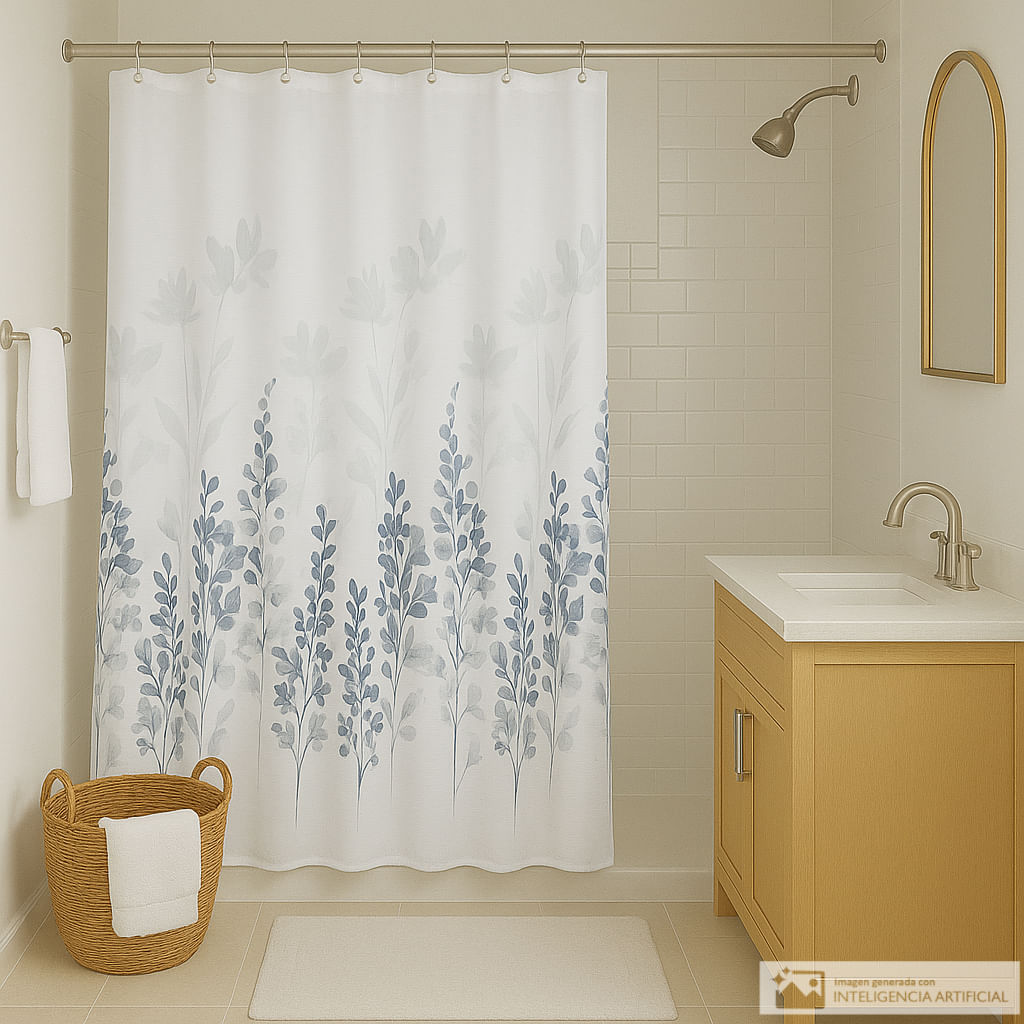 Cortina de poliéster estampada para baño 183x183 cm