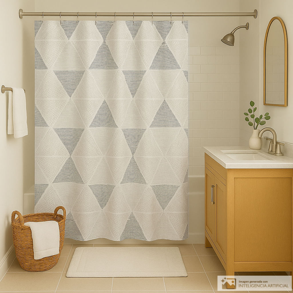 Cortina de poliéster estampada para baño 183x183 cm