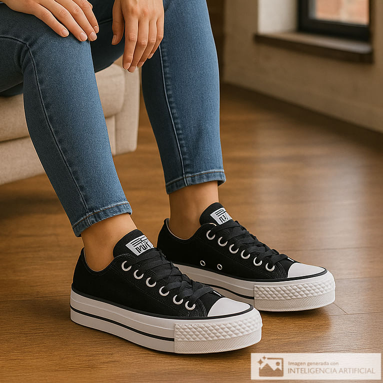 Zapato Converse Chuck Taylor All Star color negro/blanco para mujer