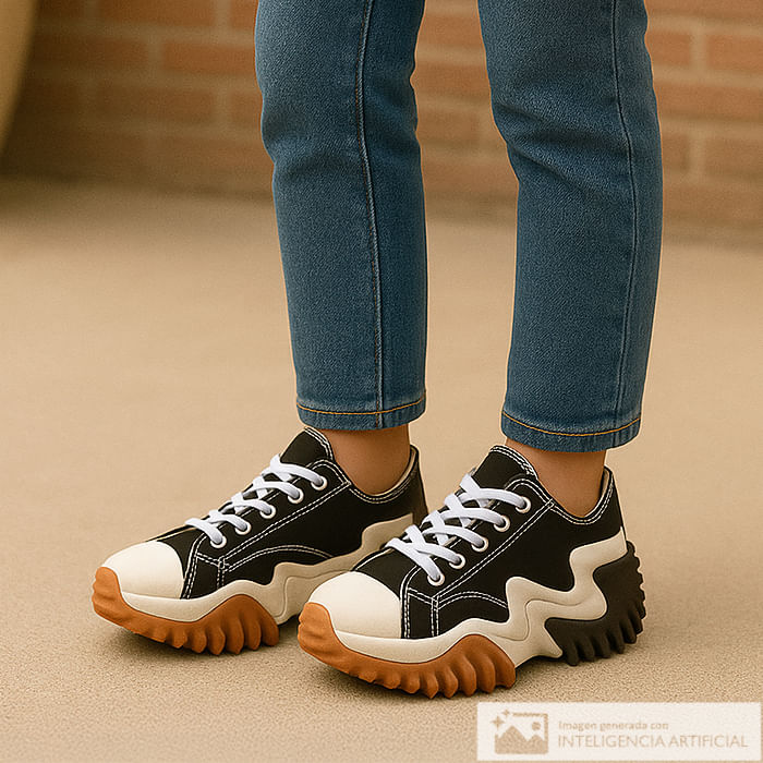 Zapato casual Converse run star motion cx color negro/blanco para mujer