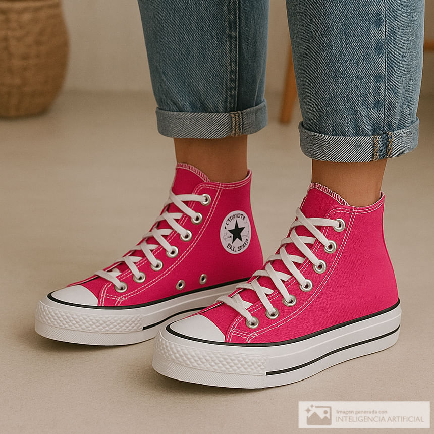 Botín Converse Chuck Taylor All Star Lift casual rosado para mujer