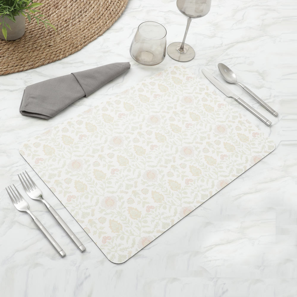 Set de 4 individuales rectangulares de caucho 48x33 cm