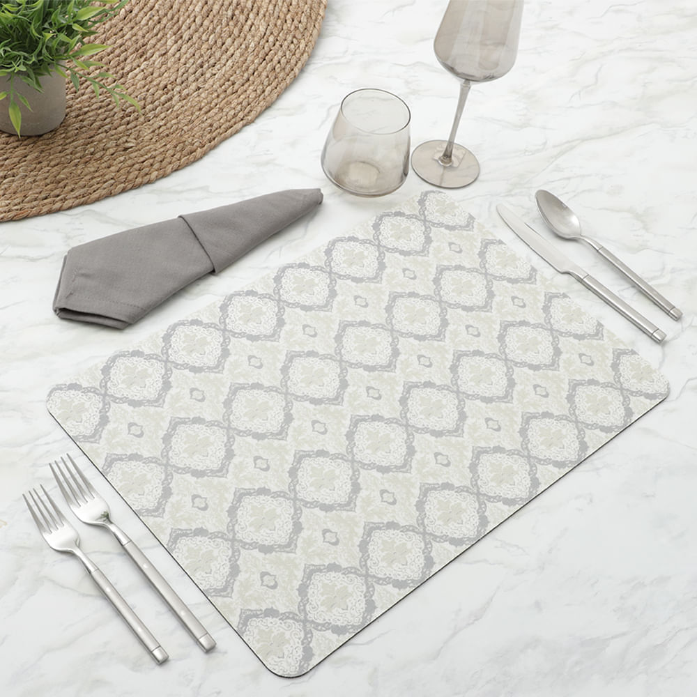 Set de 4 individuales rectangulares de caucho 48x33 cm