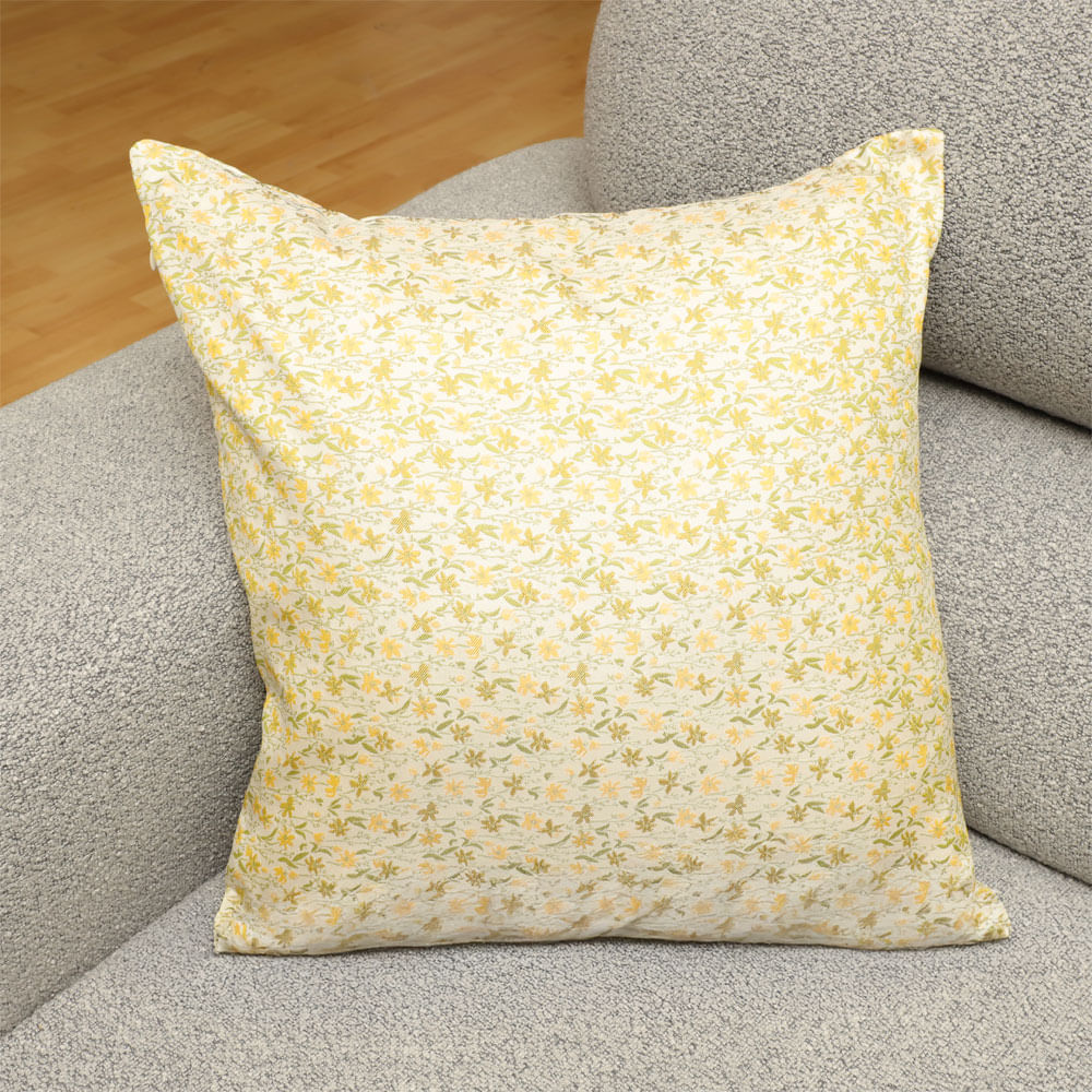 Cojín cuadrado de poliéster bordado botánico 43x43 cm