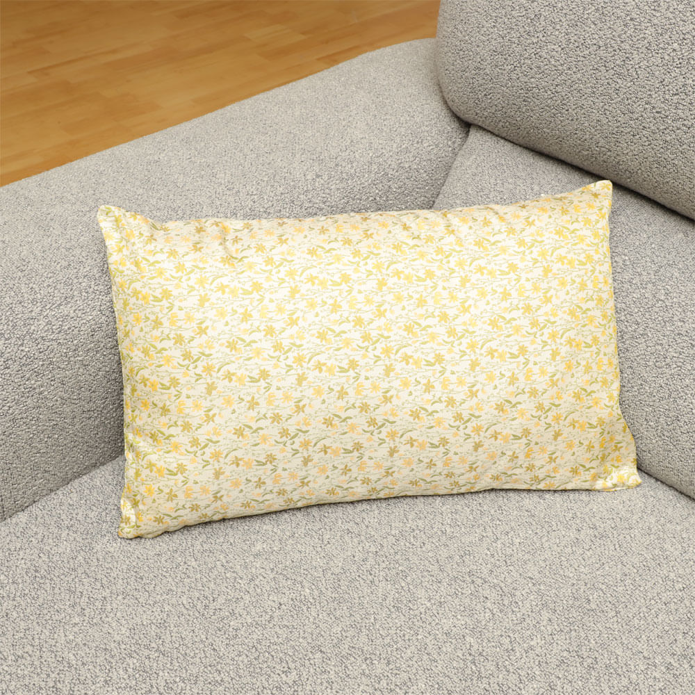 Cojín rectangular de algodón bordado botánico 28x47 cm