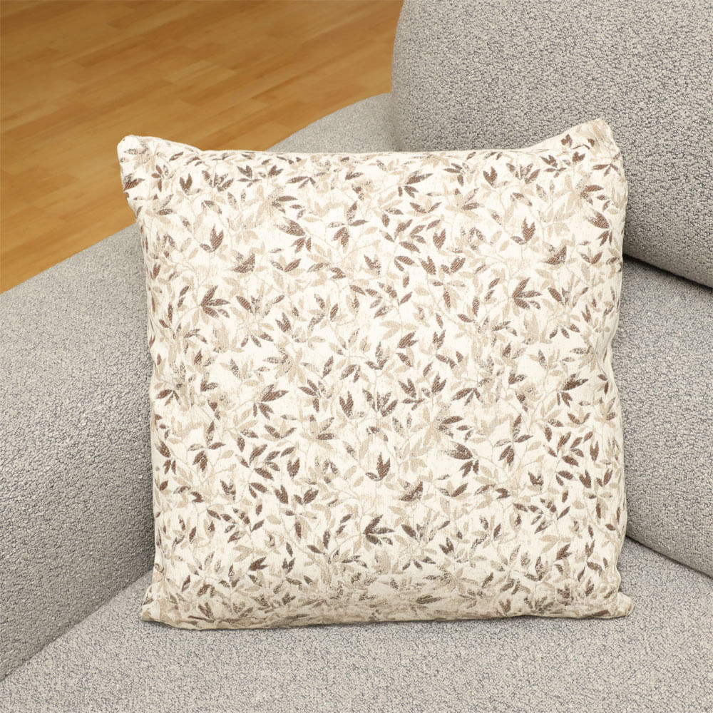 Cojín cuadrado de poliéster bordado floral 43x43 cm