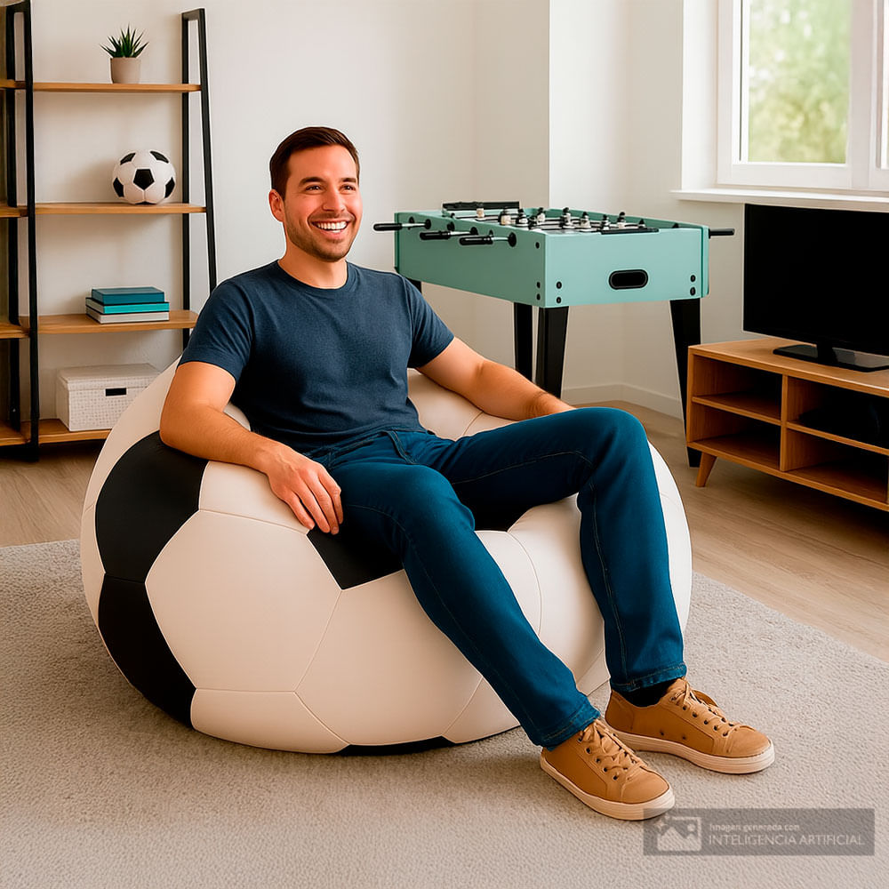 Puff pelota de futbol grande (L)