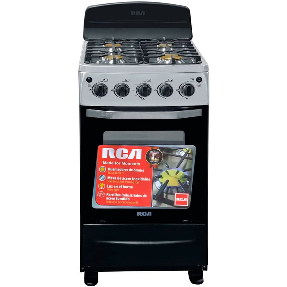 Cocina 4 quemadores con horno a gas 51 cm (20") RCCR22C RCA