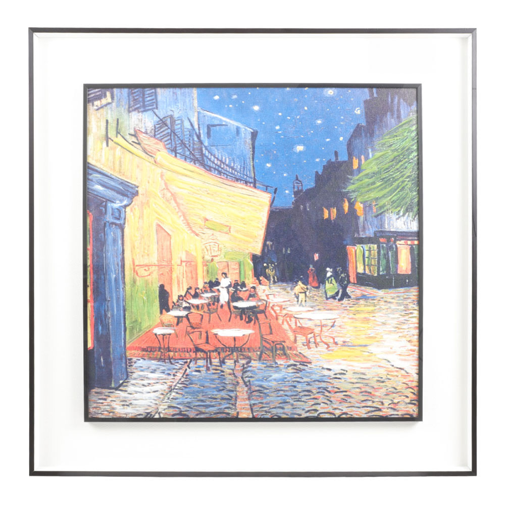 Cuadro abstracto terraza de café 60x60 cm