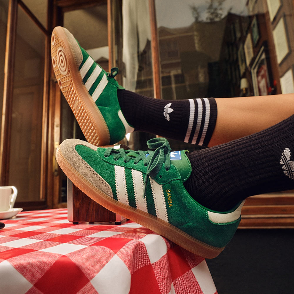 Zapato Adidas Originals Samba OG deportivo casual verde para hombre