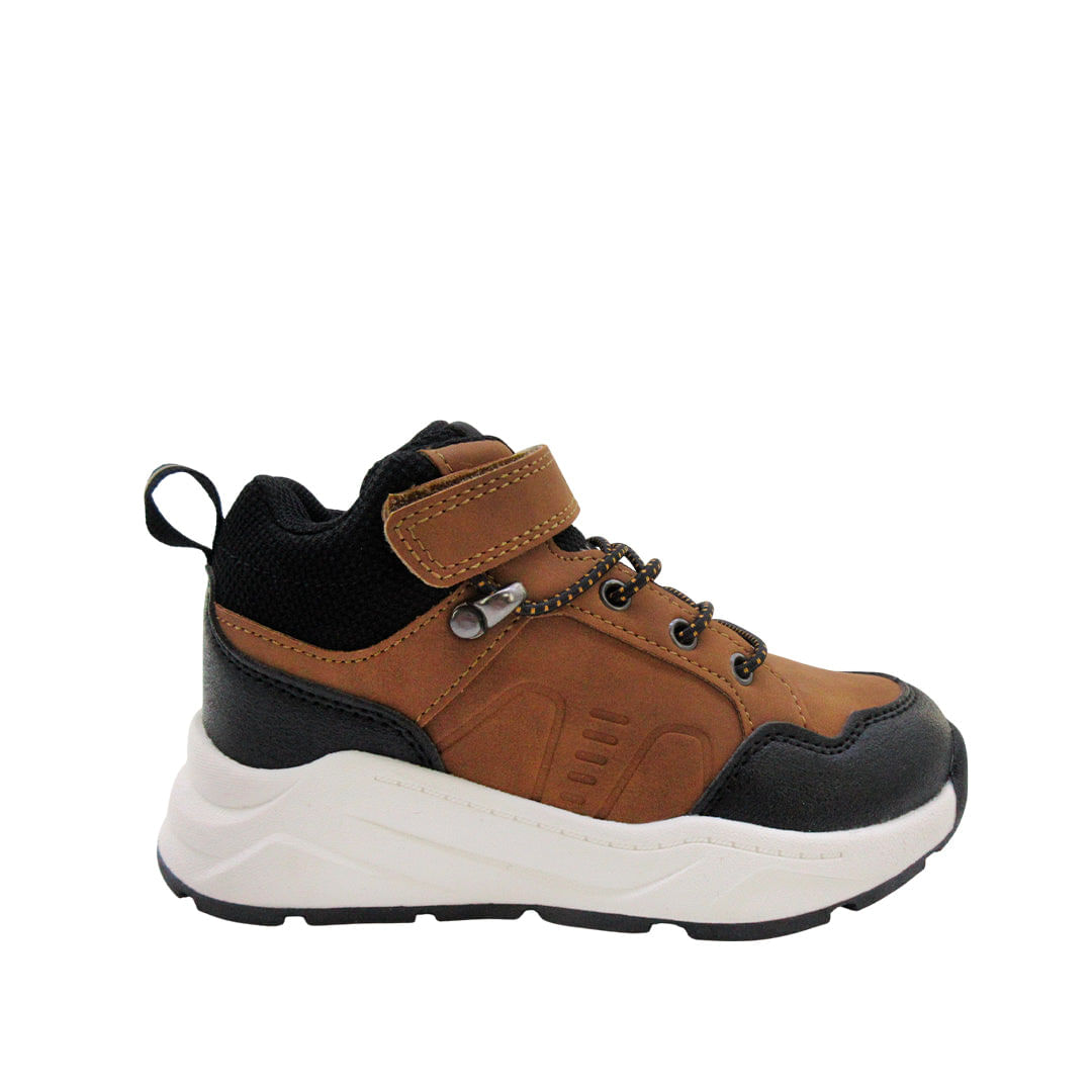 Sneakers tipo botín Attack para niño color café