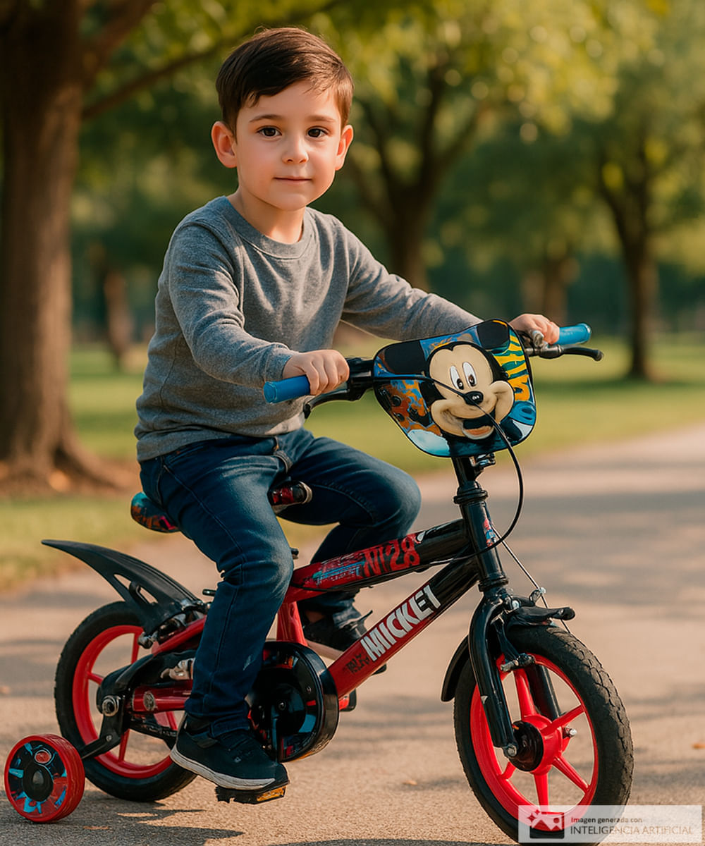 Bicicleta Mickey Mouse rin 12 deluxe para niño