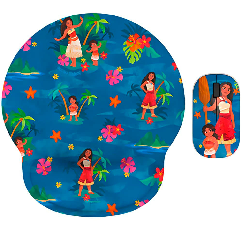 Mouse inalámbrico óptico + mousepad edición Moana