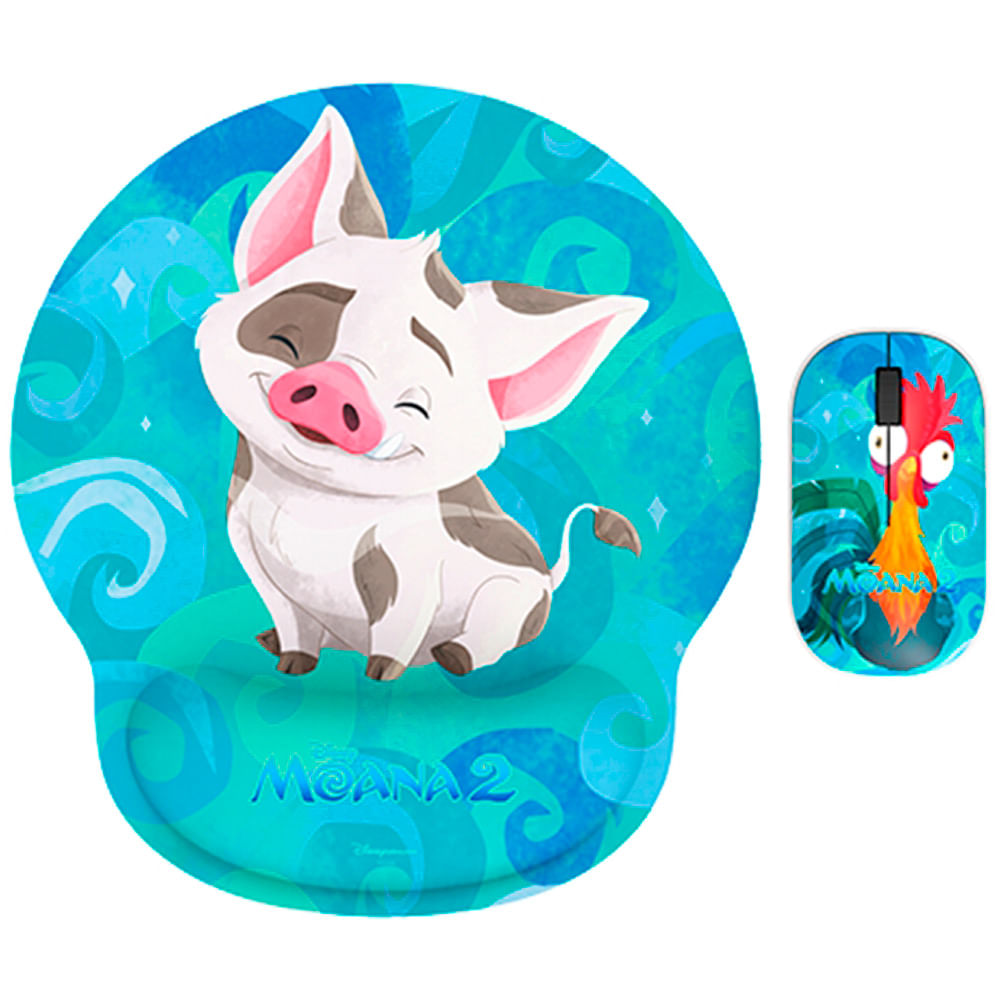 Mouse inalámbrico óptico + mousepad edición Moana 2