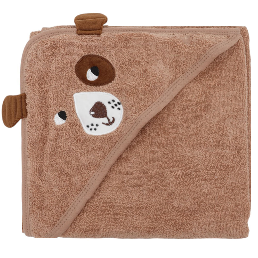 Toalla café con capucha para bebé